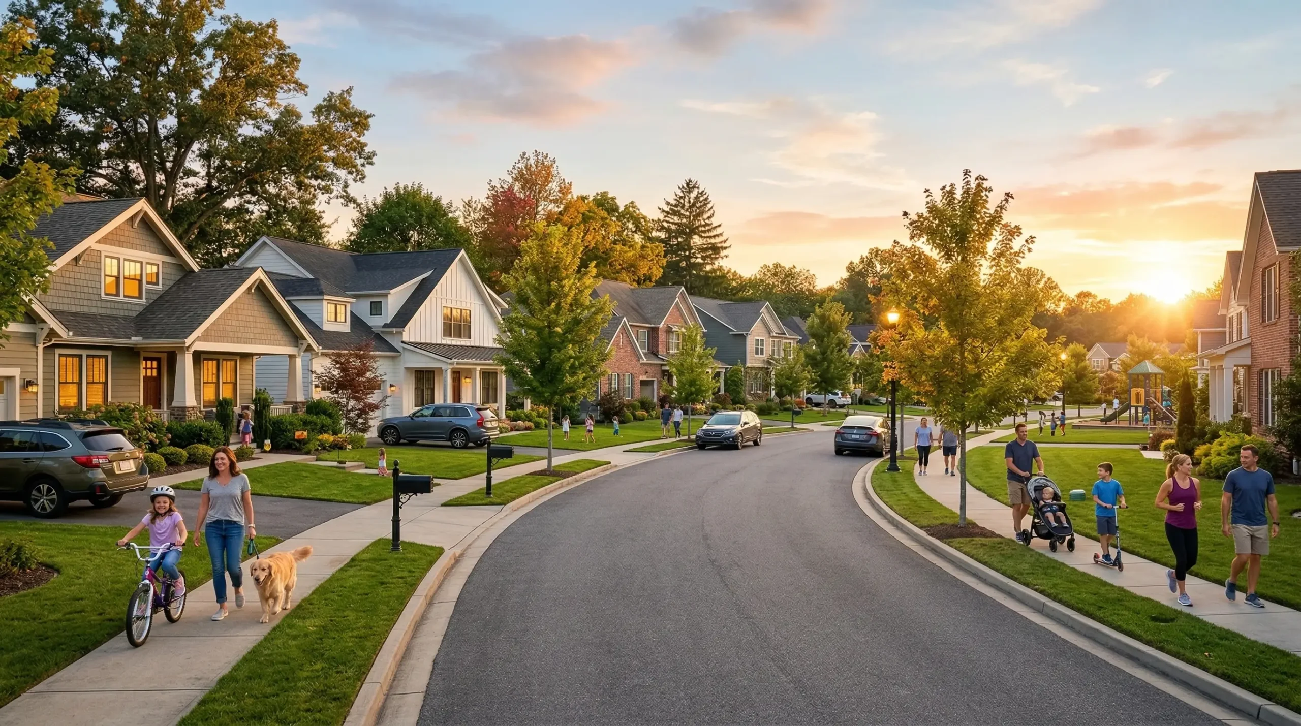 Peaceful suburban community representing the future vision of helping homeowners